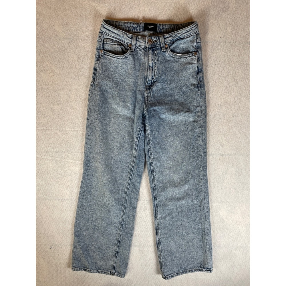 Vero Moda High Rise Straight Leg Jeans Light Wash Blue Denim‎ Size 27/30
